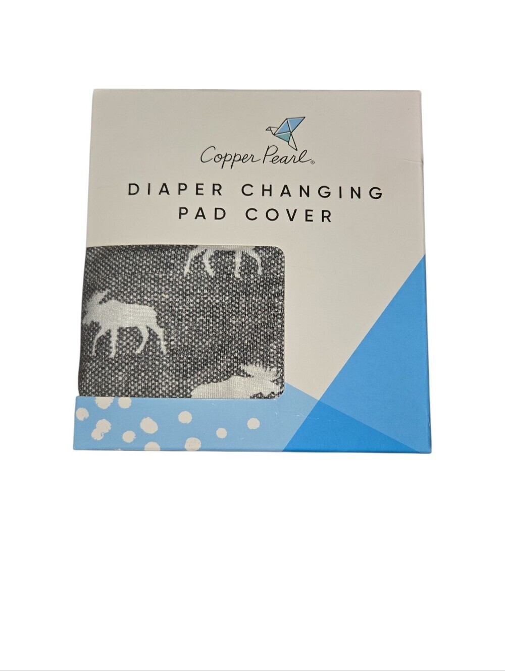 NIB COPPER PEARL DIAPER CHANGING PAD COVER. NORTH PATTERN ( MOOSE).
